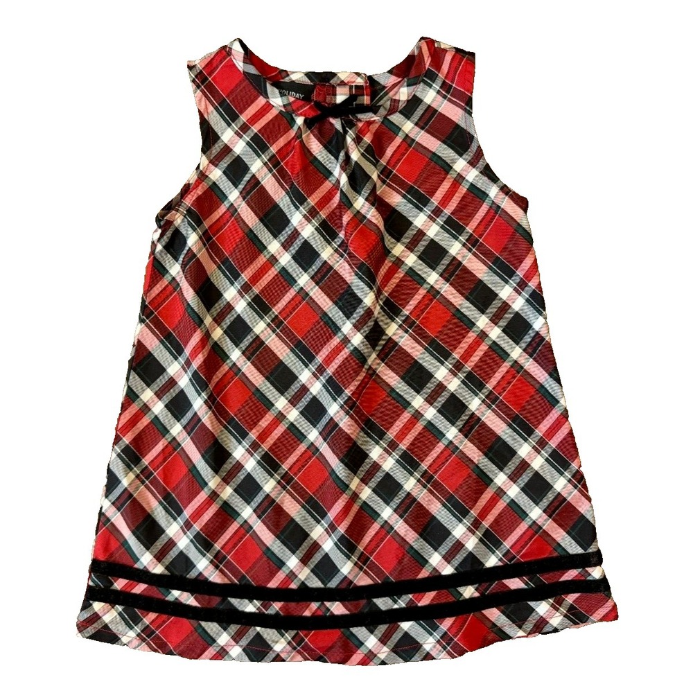 Holiday Editions Toddler Girls Dress 24 Mo 2T Jumper Plaidโ Red Black